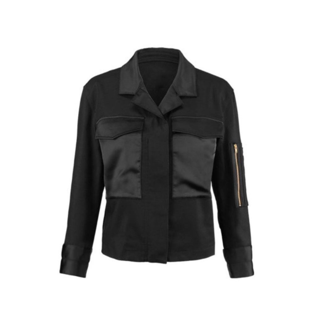 CAbi Back in Black Moto Jacket with Satin